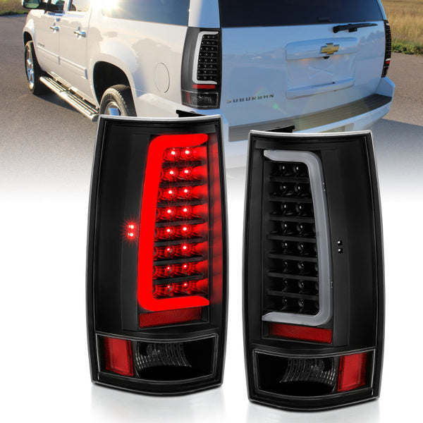 ANZO 311321 LED Taillight Plank Style Black w/Clear Lens for 2007-2014 Chevy Tahoe