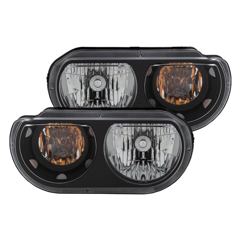 ANZO 121526 Crystal Headlights Black for 2008-2014 Dodge Challenger