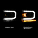 ANZO 111485 Projector Headlight Plank Style Black w/ Sequential Amber Signal for 2016-2019 Gmc Sierra 1500