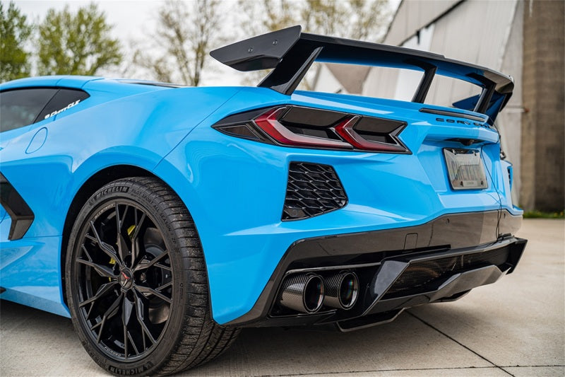 Corsa 20-24 Chevrolet Corvette C8 RWD 3in Valved Cat-Back w/AFM w/4.5in Carbon Fiber Black PVD Tips