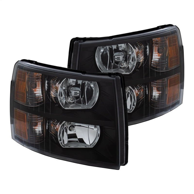 ANZO 111393 Crystal Headlights Black for 2007-2013 Chevrolet Silverado