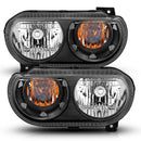 ANZO 121526 Crystal Headlights Black for 2008-2014 Dodge Challenger