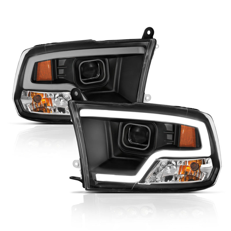 ANZO 111404 Plank Style Projector Headlights Black w/ Halo for 2009-2018 Dodge Ram 1500