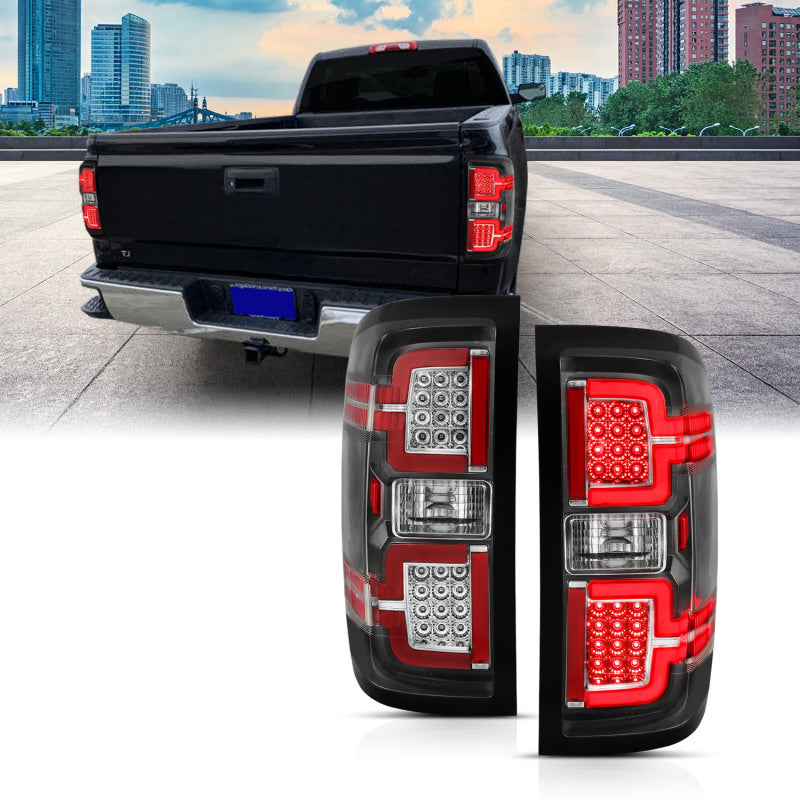 ANZO 311289 LED Taillights Black for 2014-2018 Chevy Silverado 1500