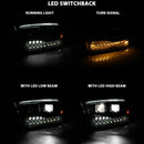 ANZO 111464 Led Projector Plank Style Switchback H.L Halo Black Amber (OE Style) for 2009-2018 Dodge Ram 1500