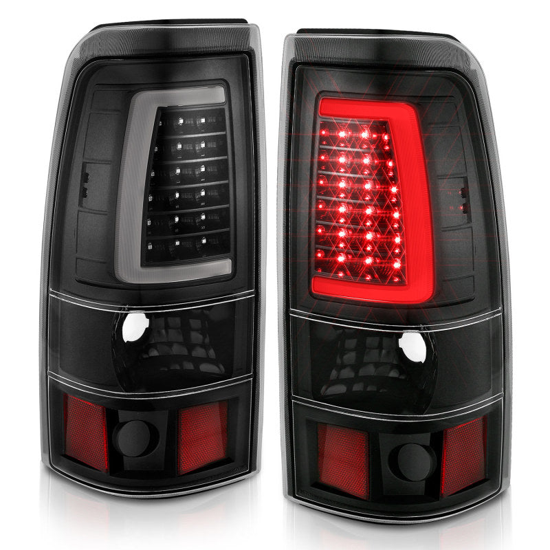 ANZO 311333 LED Taillights Plank Style Black w/Clear Lens for 2003-2006 Chevy Silverado 1500