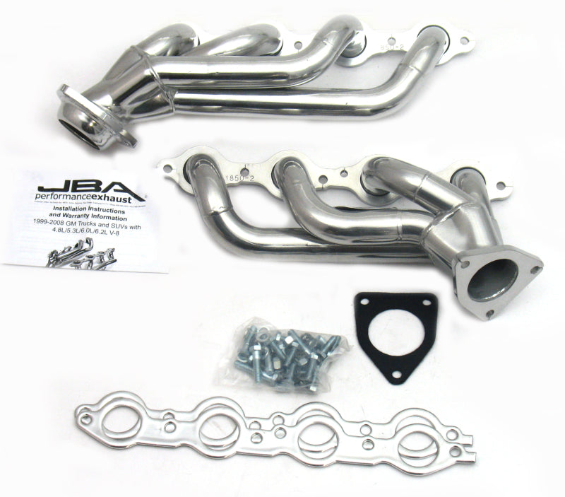 JBA 1850S-2JS  Silver Ctd Cat4Ward Shorty Headers for 2002-2013 GM Chevy Truck SUV 4.8L 5.3L LS