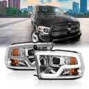 ANZO 111405 Plank Style Projector Headlights Chrome w/ Halo for 2009-2018 Dodge Ram 1500