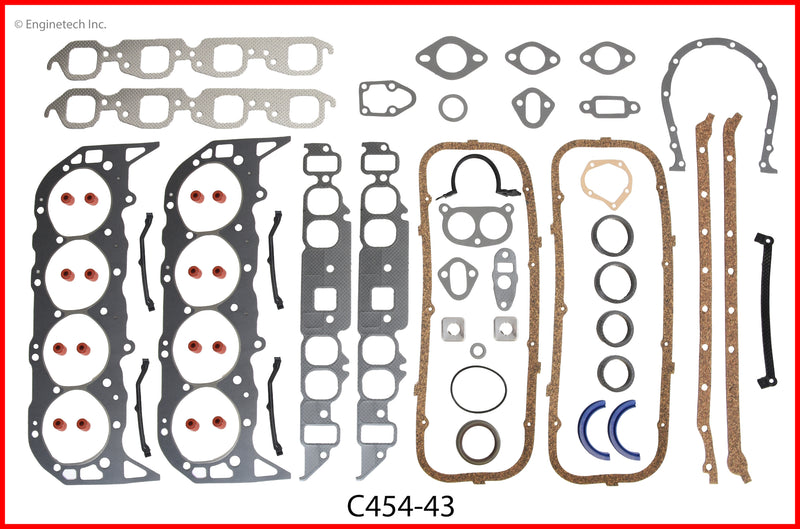 Enginetech RMC454 ReRing ReMain Overhaul Kit for 1970-1979 Chevrolet GM BBC 454 7.4L