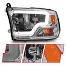 ANZO 2009-2018 Dodge Ram 1500/ 2500/ 3500 Crystal Headlights w/ Light Bar Chrome Housing