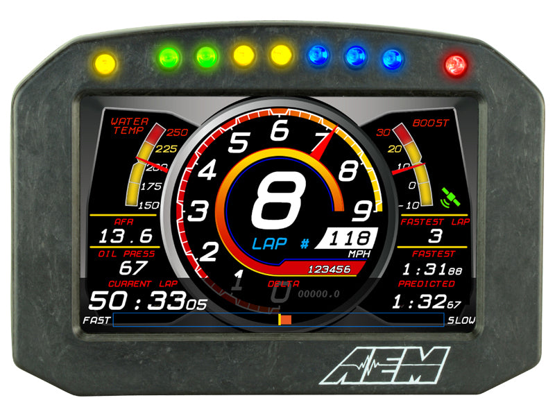 AEM 30-5602F CD-5G Carbon Flush Digital Dash Display w/ Internal 20Hz GPS & Antenna