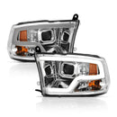 ANZO 111405 Plank Style Projector Headlights Chrome w/ Halo for 2009-2018 Dodge Ram 1500