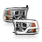 ANZO 111405 Plank Style Projector Headlights Chrome w/ Halo for 2009-2018 Dodge Ram 1500