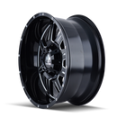 Mayhem 8100 Monstir 17x9 / 8x165.1 BP / -12mm Offset / 130.8mm Hub Black w/ Milled Spokes Wheel