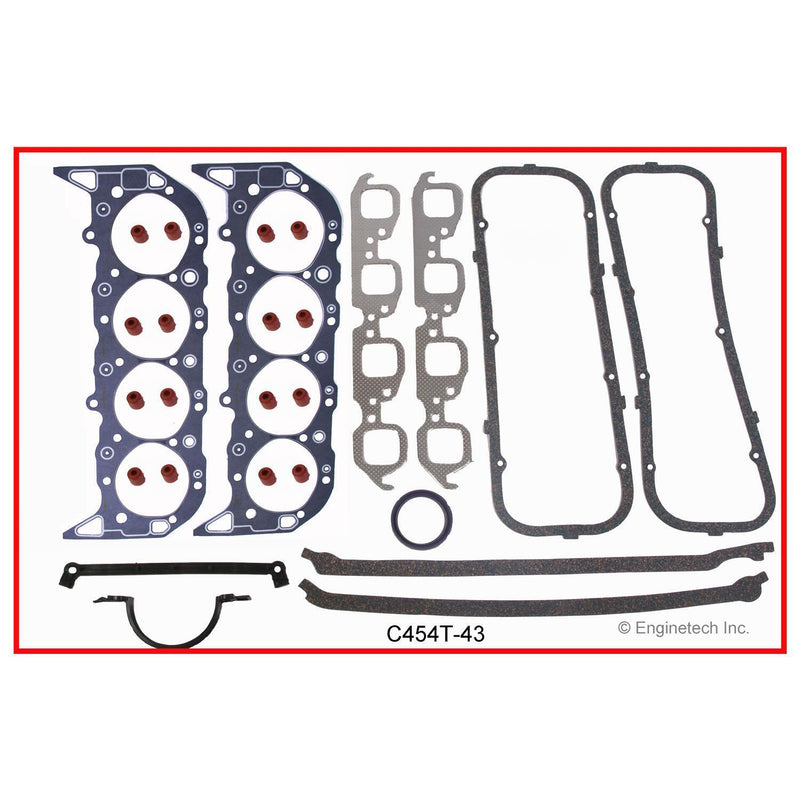 Enginetech RCC454B Rebuild Kit with Flat Top Pistons for 1980-1983 Chevy BBC 454 7.4L