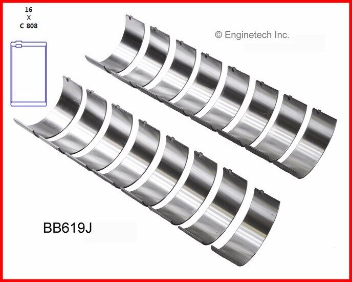 Enginetech RCC454B Rebuild Kit with Flat Top Pistons for 1980-1983 Chevy BBC 454 7.4L