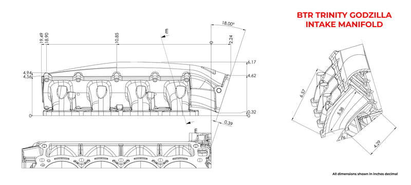 Brian Tooley Racing TRA-GZ-BLK Trinity Intake Manifold for Ford Godzilla 7.3L